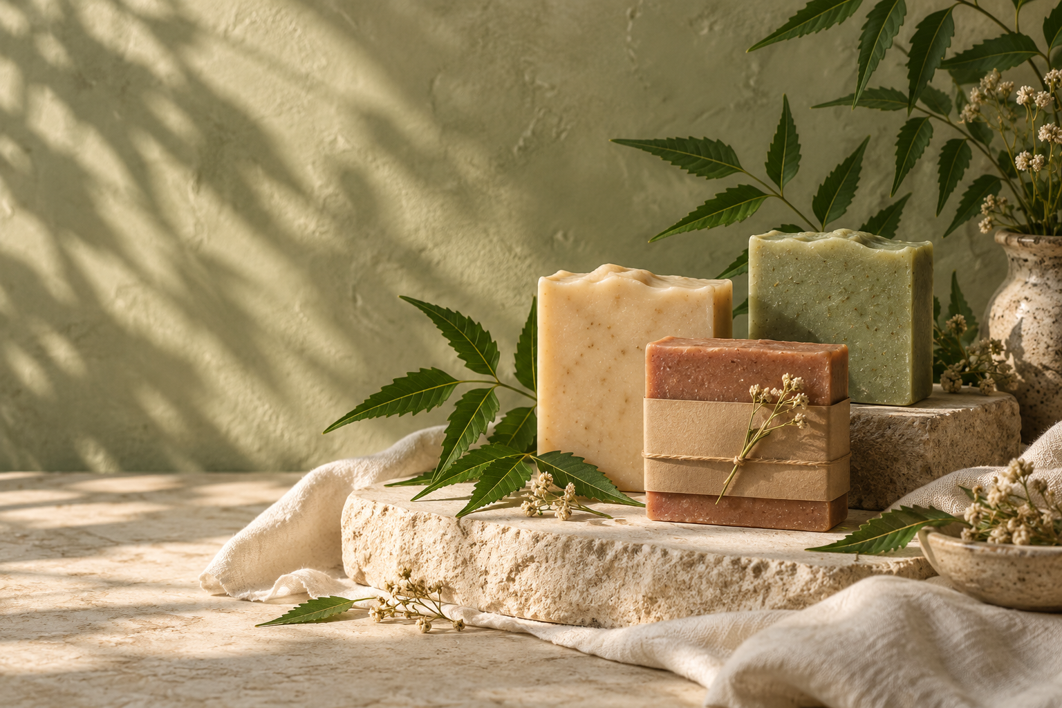 Botanical soap still life